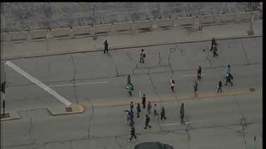 Protesters block traffic downtown Milwaukee