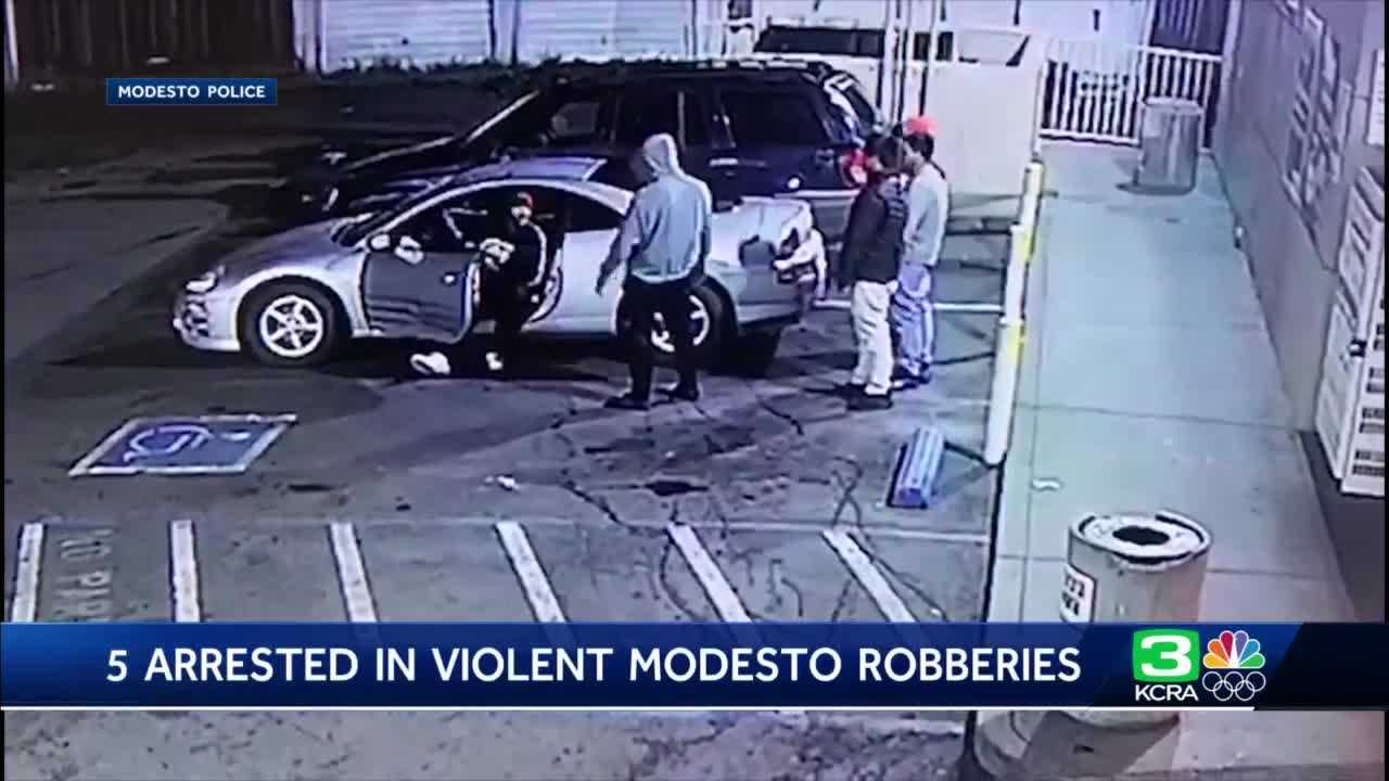 5 Arrested In Connection With Violent Robberies In Modesto, Police Say