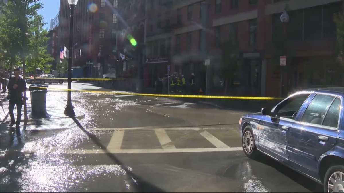 Water main break causes mess in Boston's financial district