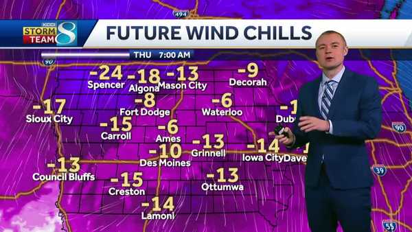 Iowa weather: Bone-chilling cold moves in tonight