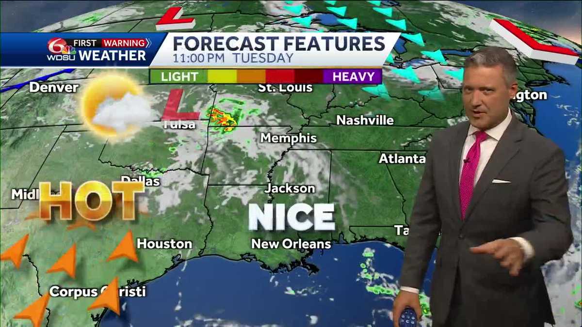 New Orleans forecast temperatures humidity rain chances