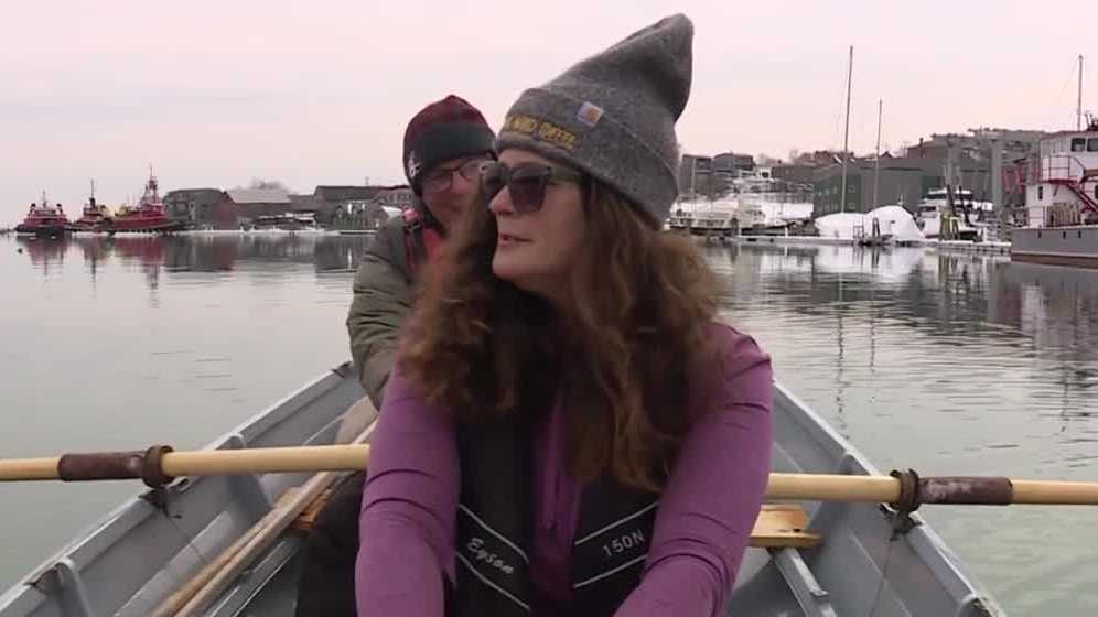Woman brings winter rowing in a dory to Maine adventurers