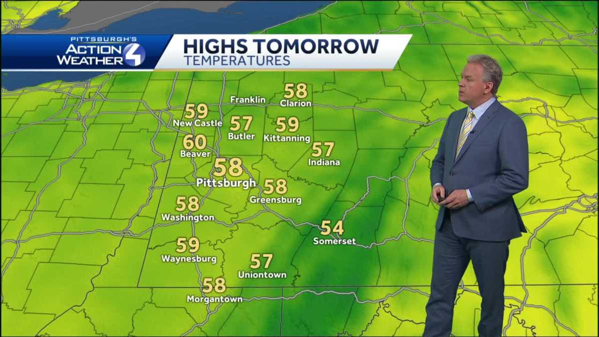 Sunshine and temps in the upper 50s on Friday