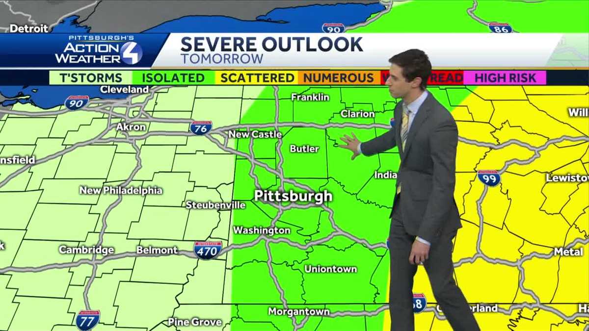 Rain moves in late tonight, scattered thunderstorms Monday