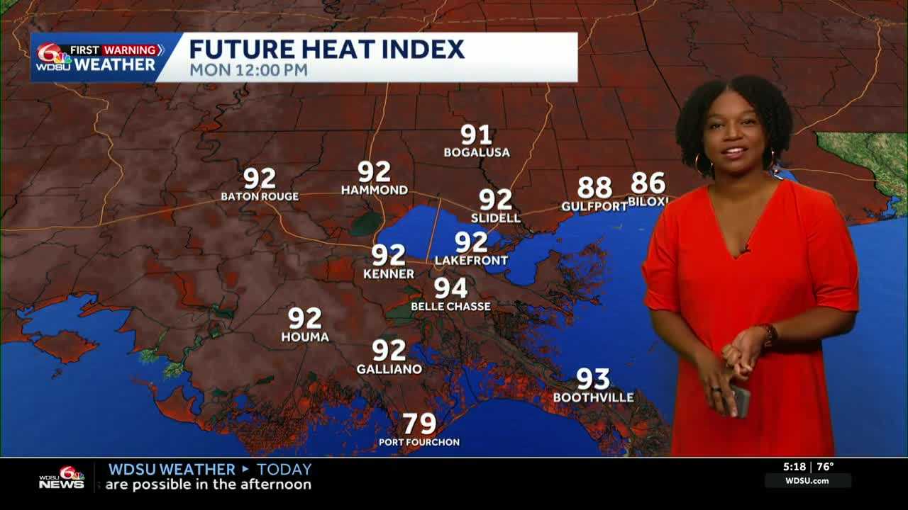 Warm, muggy, and daily rain chances enter the picture to start a new work week