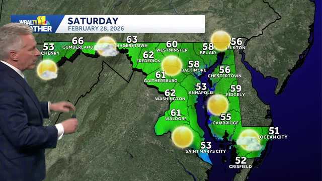 Baltimore weather: Sunny skies, temps near 60