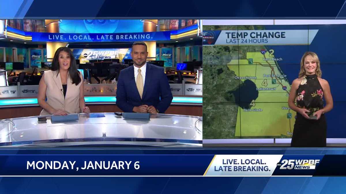 Mild and sunny for South Florida Monday