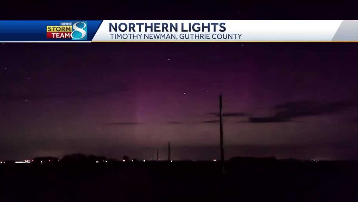 The northern lights will appear across Iowa on Sunday night