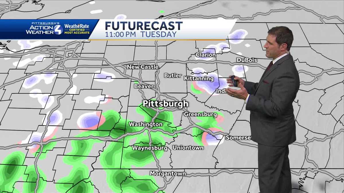 Cloudy, temperatures in the 40s