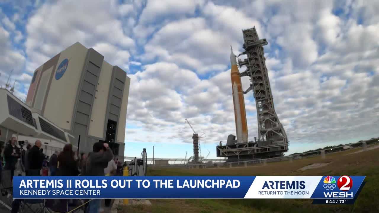 NASA rolls out Artemis II rocket and spacecraft at Kennedy Space Center