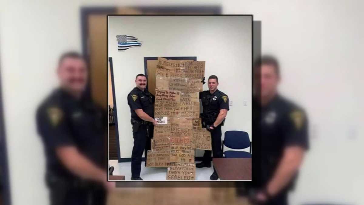 Police officials apologize for 'homeless quilt' made of cardboard signs