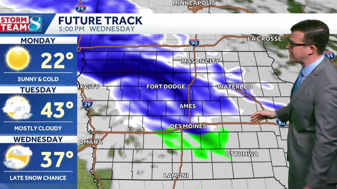 Iowa weather: Bitter cold to start the week with more snow chances by Wednesday