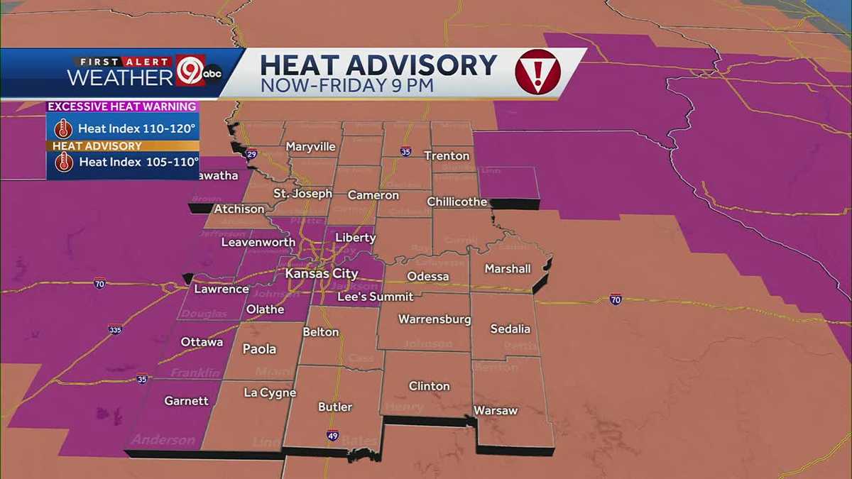 Kansas City weather: Excessive heat, slight chance for a pop-up shower