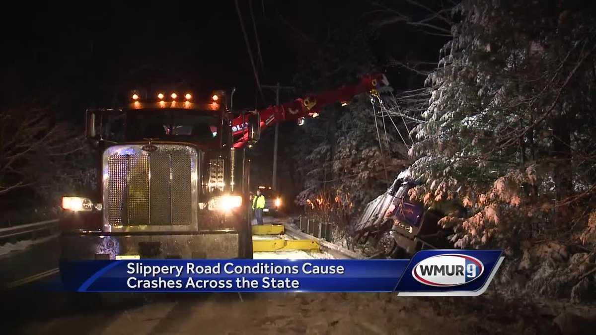 Slippery roads cause crashes across the state