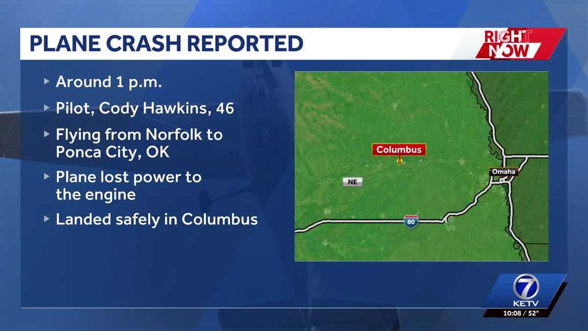 Plane crash lands in Nebraska field, pilot and passenger not injured