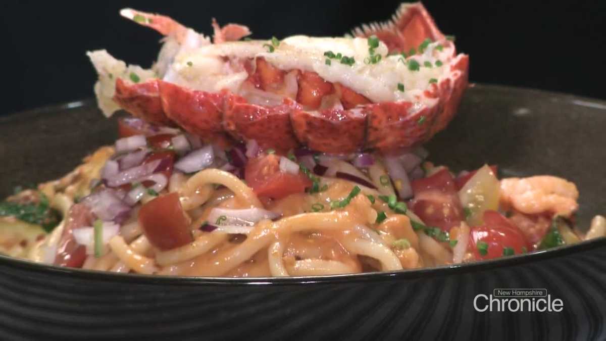 Making lobster spaghetti at Buckley's Burgers and Steaks