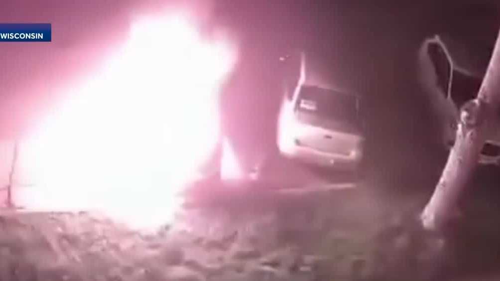 Video: Person throws flaming object at car on Milwaukee south side