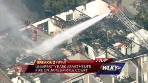 Crews battle apartment fire at University Park Apartments