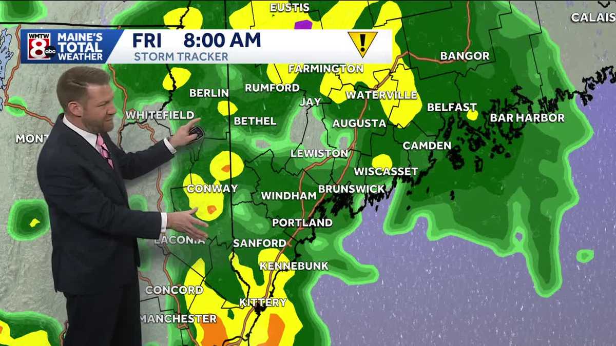 Wet Friday in Maine with ice cold winds Saturday