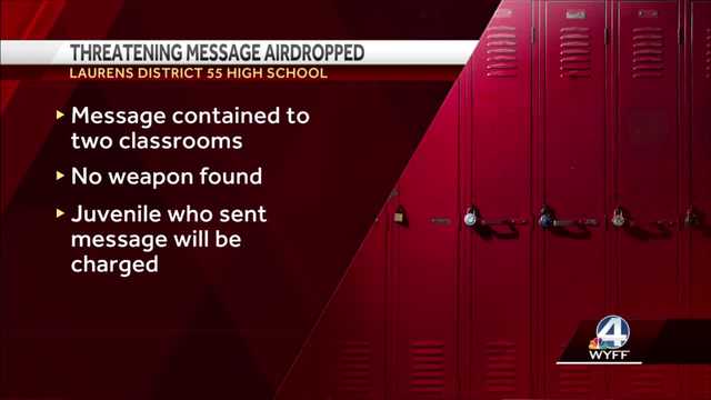 Student charged following a threatening message at Laurens District 55 High School, officials say - Vimarsana News