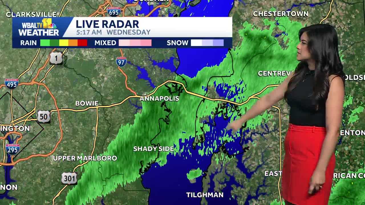 Scattered thunderstorms across Baltimore area Wednesday