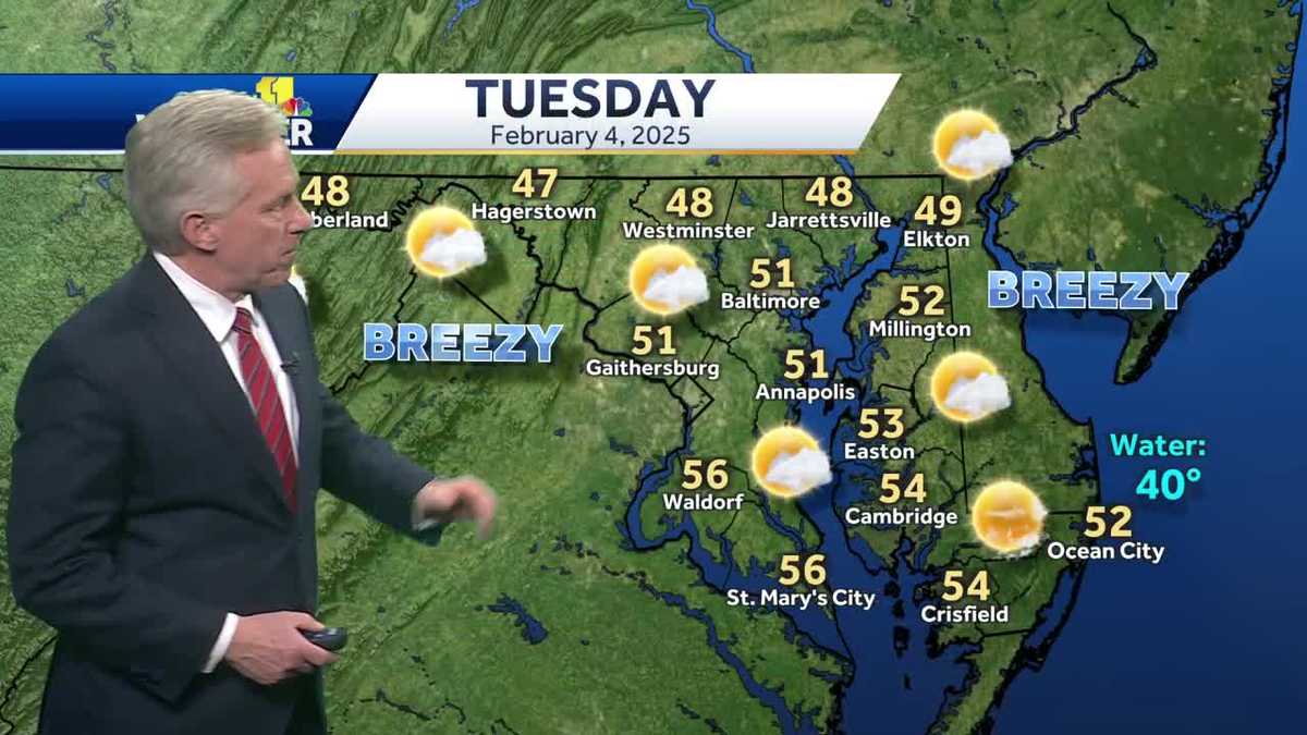 Breezy conditions Tuesday before winter weather Wednesday