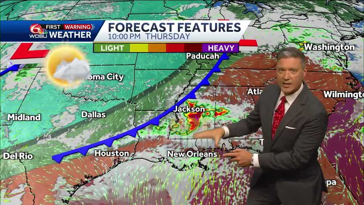 New Orleans Louisiana weather forecast chance of severe storms