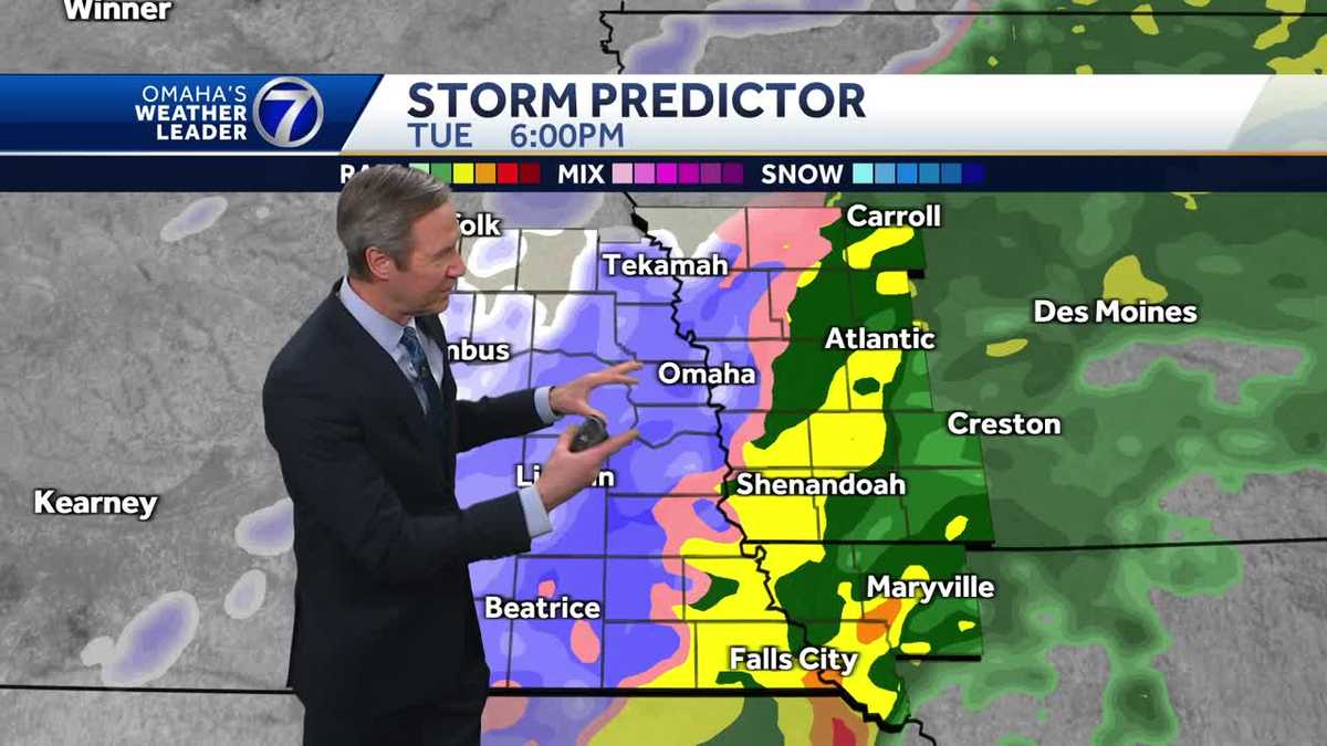 Chance of snow Tuesday evening in Omaha, but mild Monday - KETV