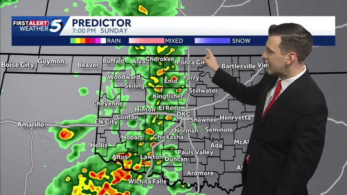 TIMELINE: Rain expected for much of Oklahoma starting Sunday evening
