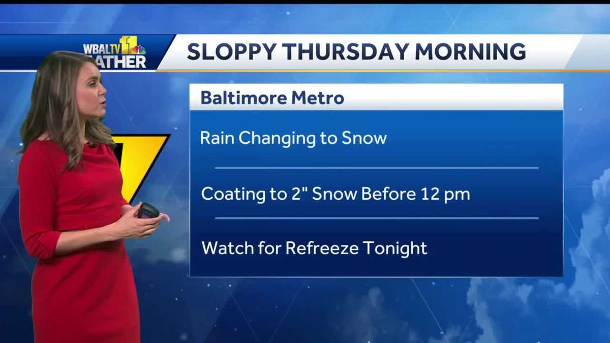 Rain transitions to snow for sloppy Thursday morning