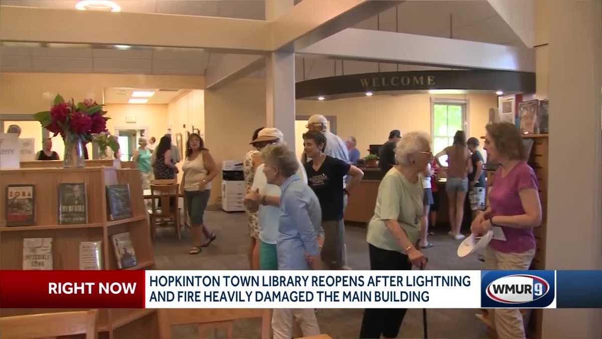 Hopkinton Town Library reopens after damage from lightning last year