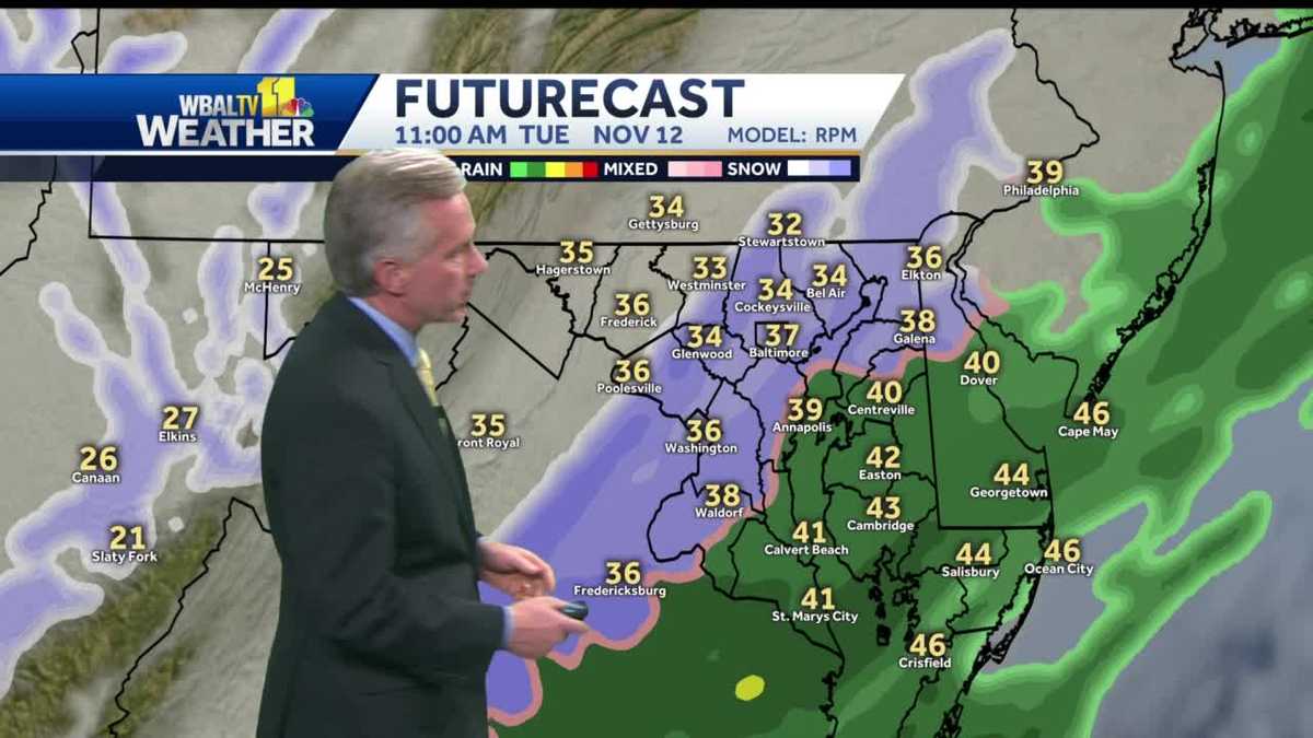 Early morning rain to change to snow Tuesday