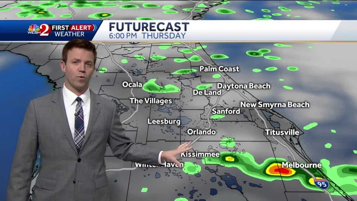 Windy with spotty showers Thursday