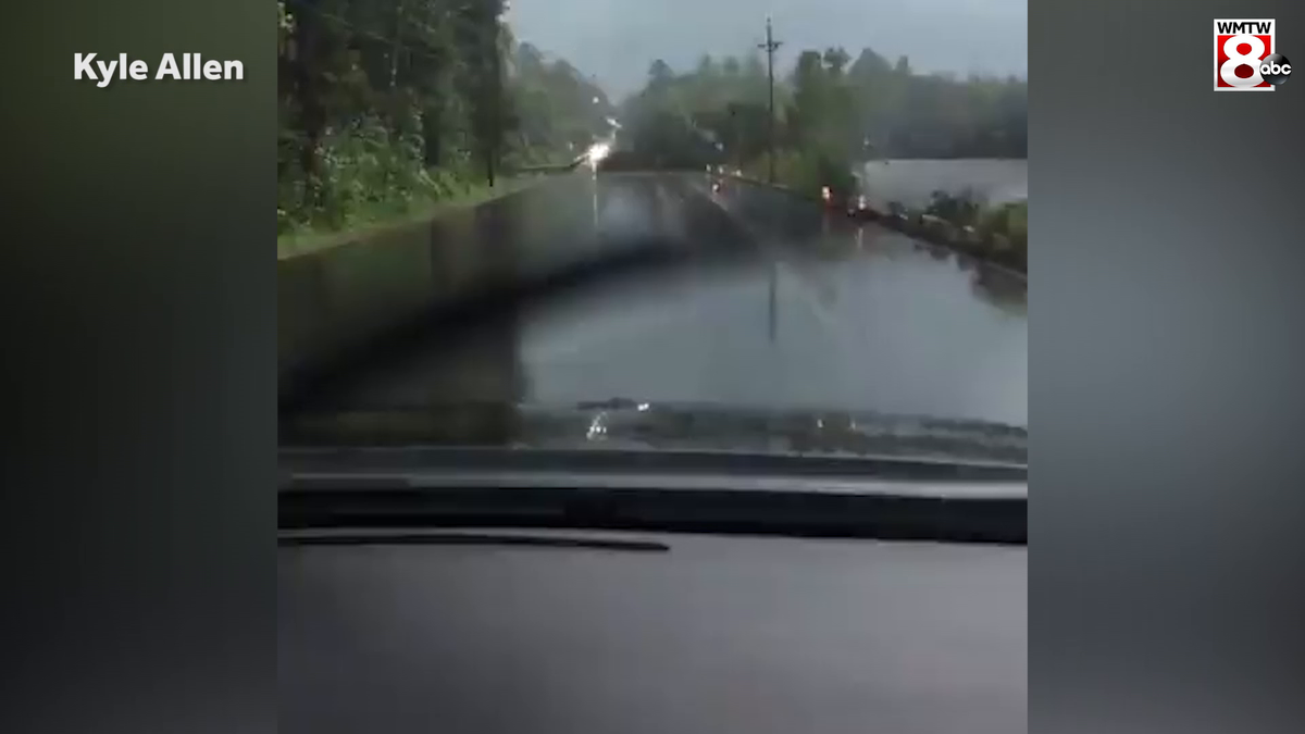 Cellphone video shows damage after possible tornado hits Bridgton