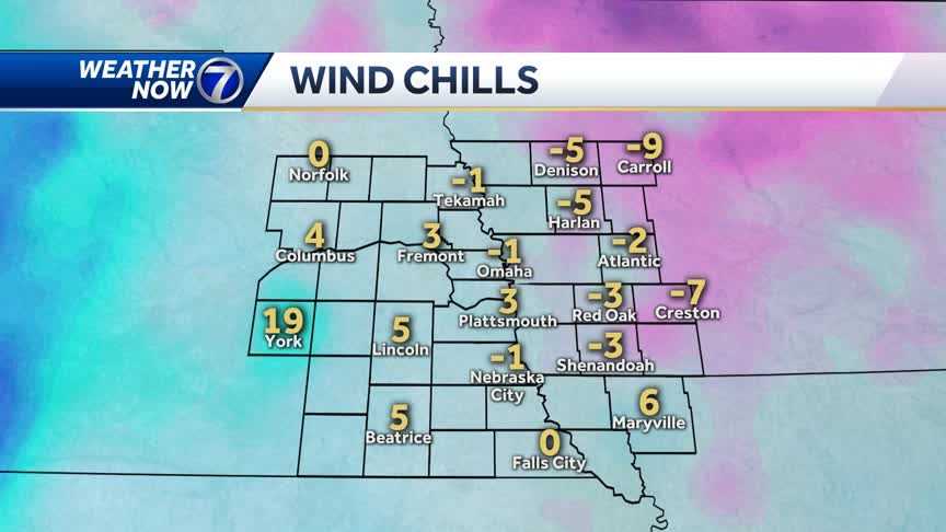 Wind chills remain below zero Saturday afternoon