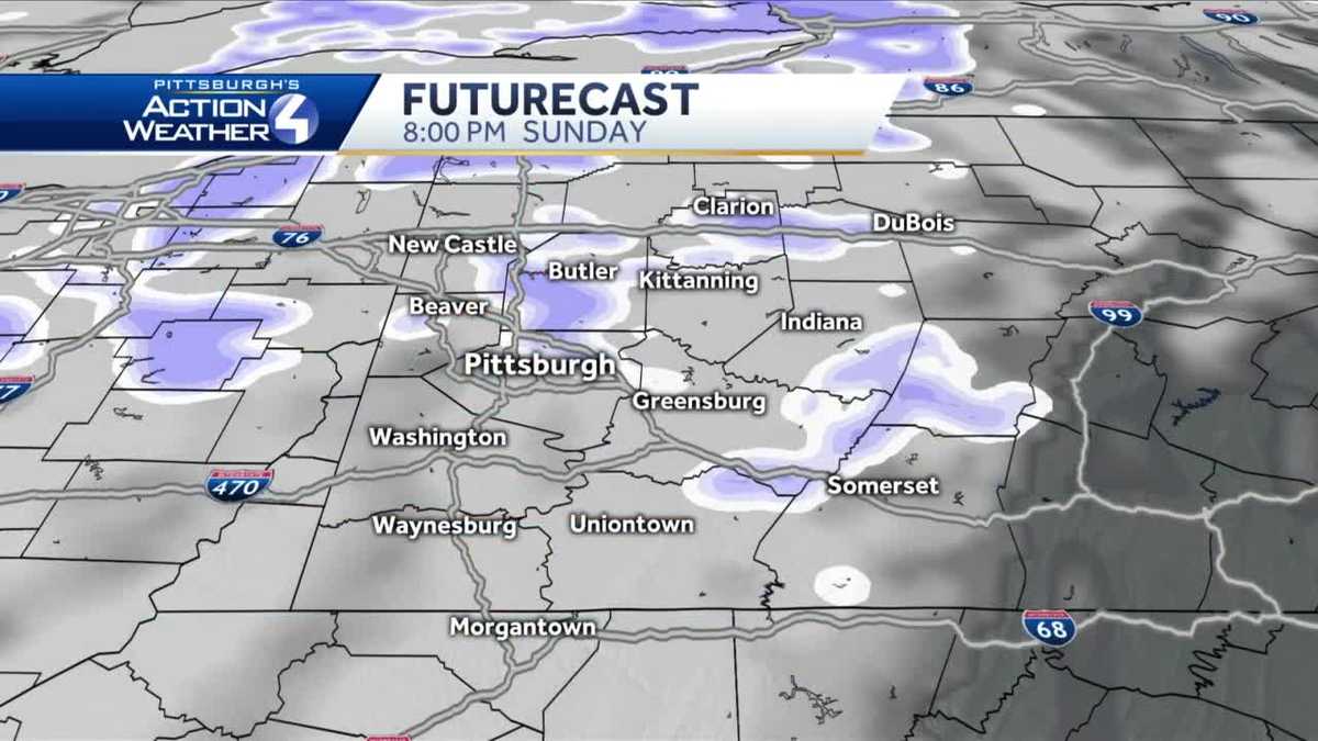 Scattered snow showers overnight, flurries on Monday