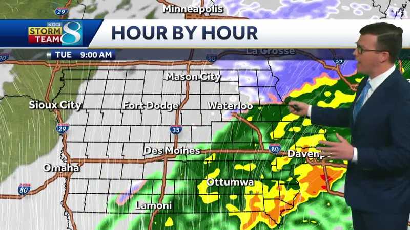 Iowa weather: Wet and breezy Tuesday