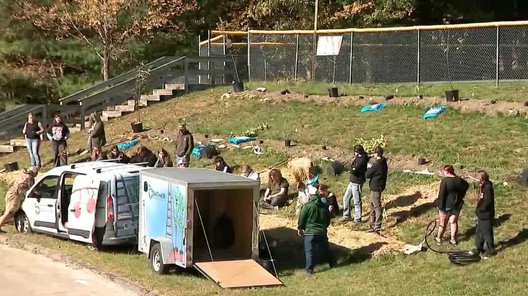 Newfound Regional High School plants food forest to teach students about gardening