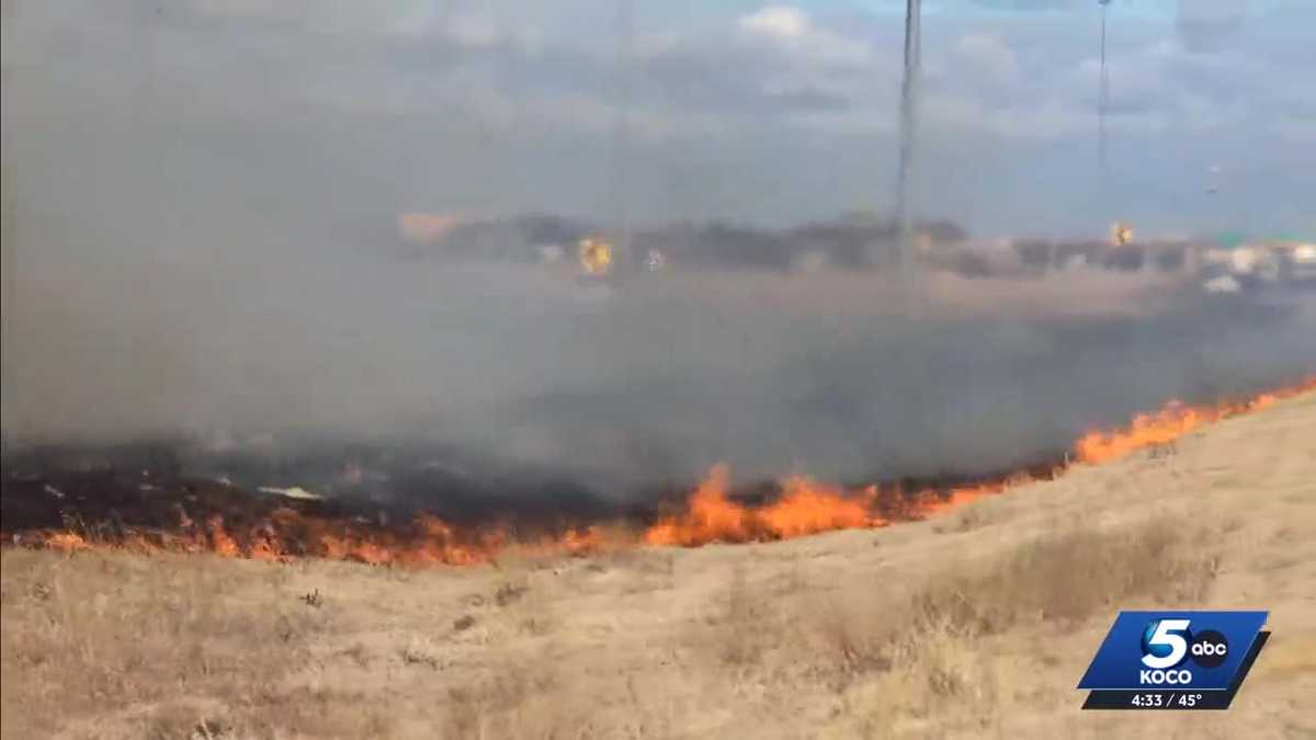 Dry air and strong winds spark multiple grass fires in Oklahoma