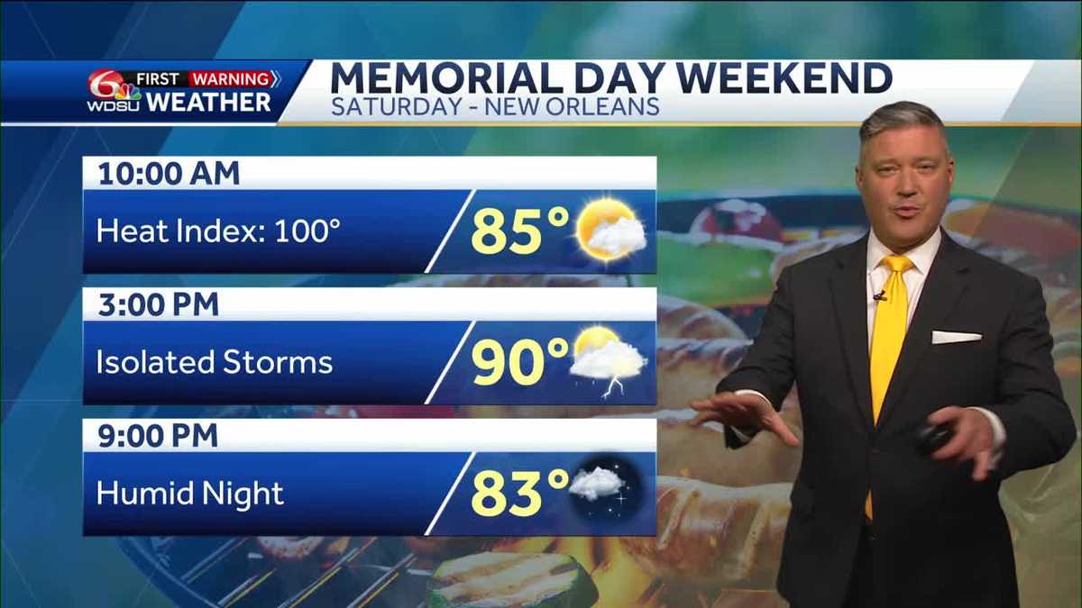 New Orleans Memorial Day weekend forecast rain chances high temps - WDSU