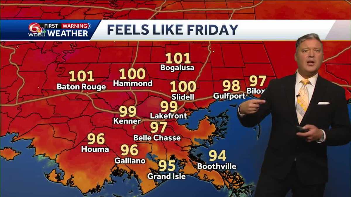 New Orleans weather forecast how hot heat index humidity rain
