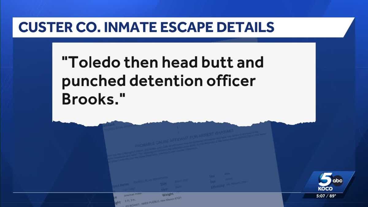 Custer County inmate escapes, accused of assaulting officers - KOCO