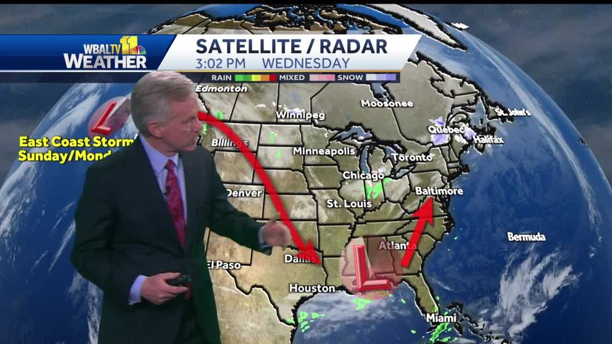 Tom shows potential early storm track for snow this weekend