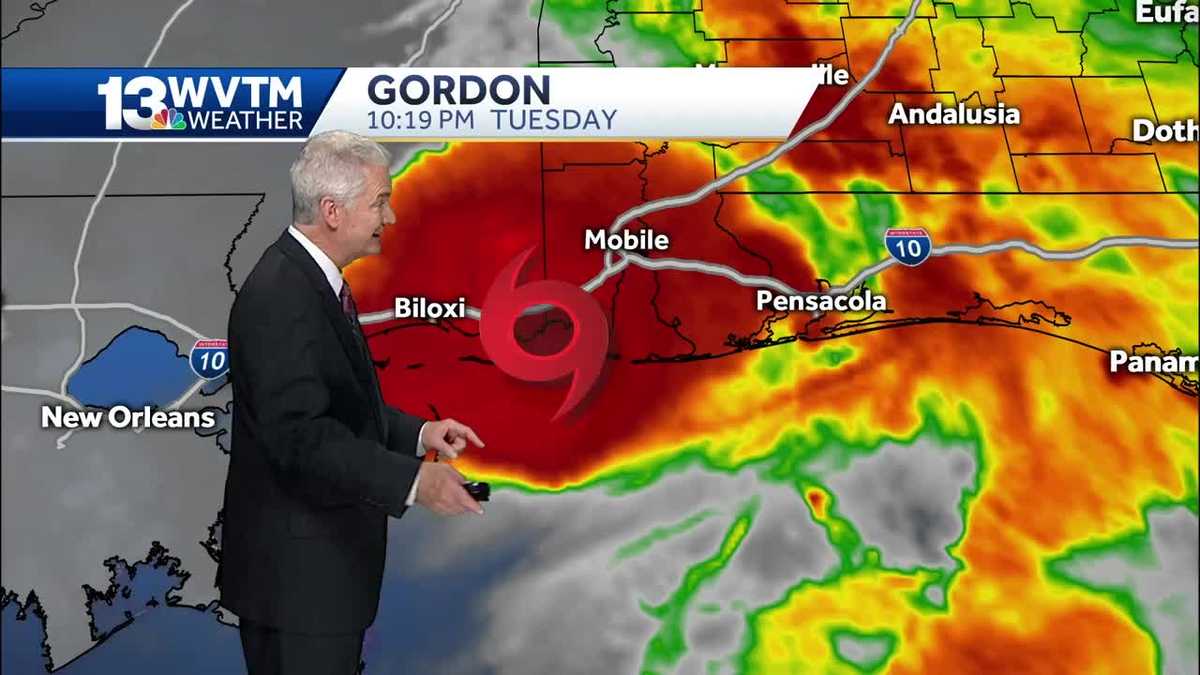 Tropical Storm Gordon moving inland