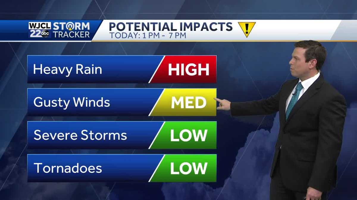 Rain and storms today with isolated severe storms possible - WJCL