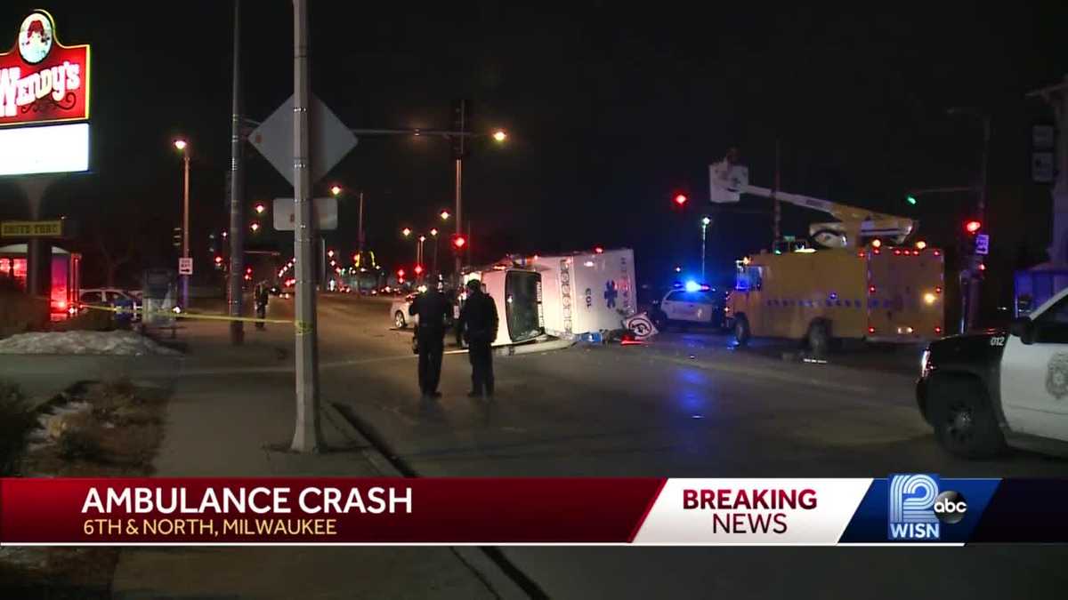 Ambulance with patient on board crashes, rolls over