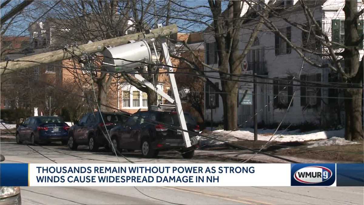 NH power outages update Strong winds cause damage