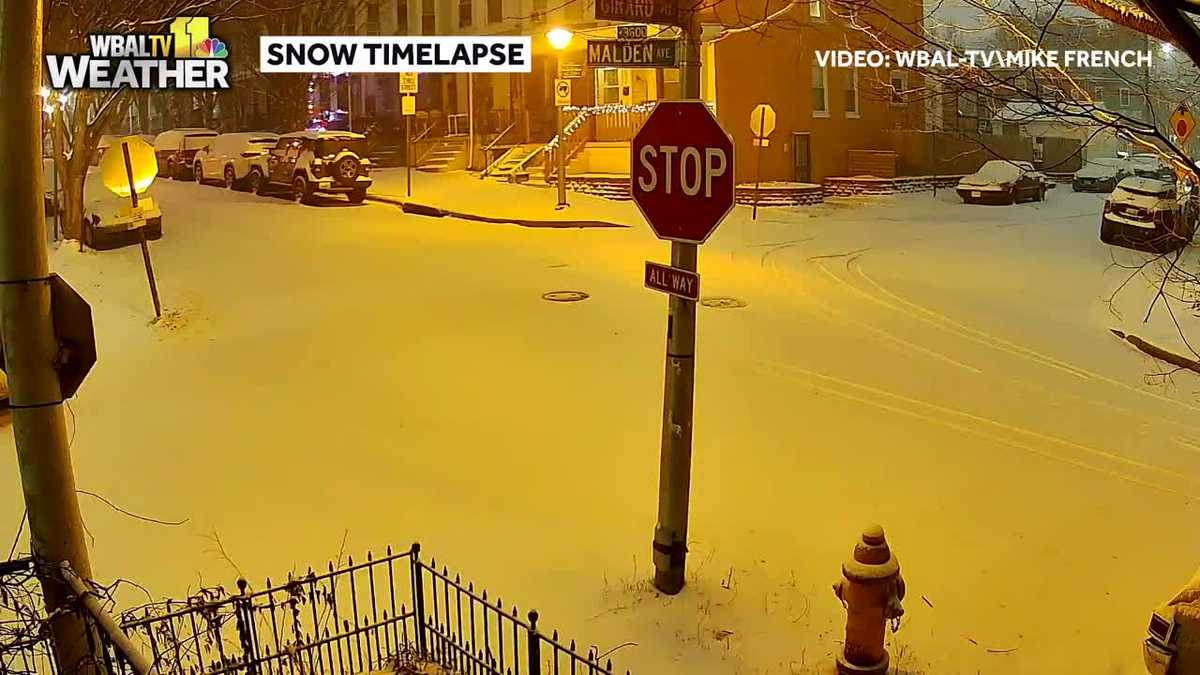 Snow in Baltimore as seen on timelapse video