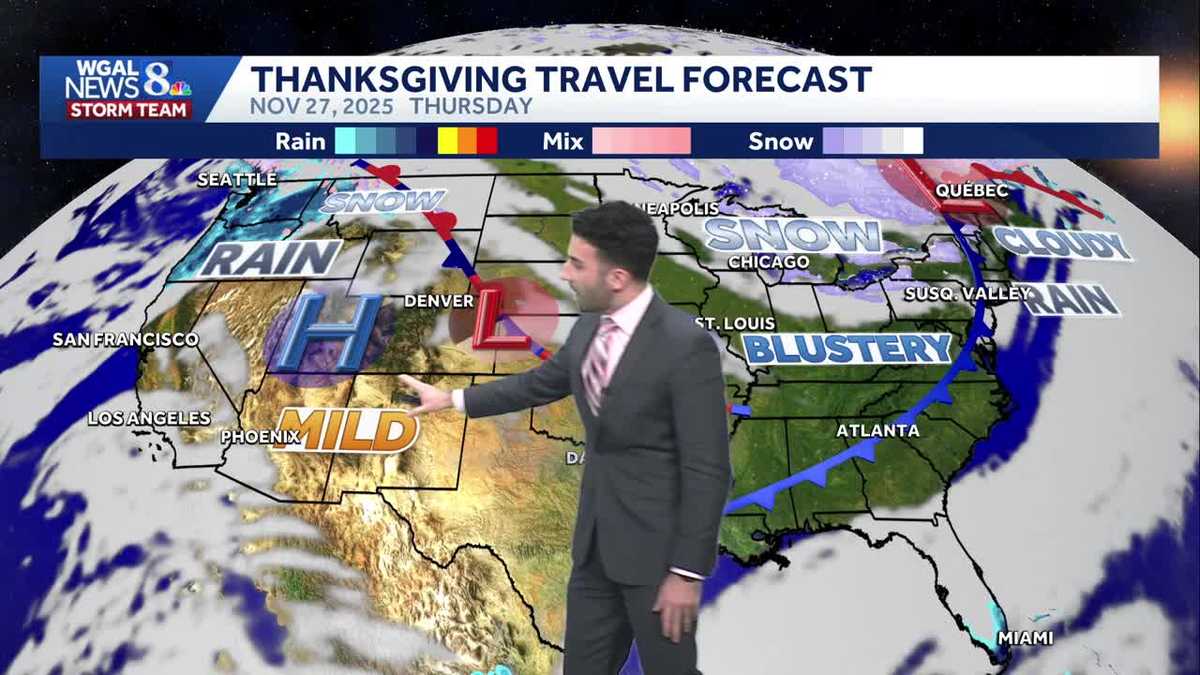 Sunnier & mild Sunday, then tracking shower chances for Thanksgiving travel