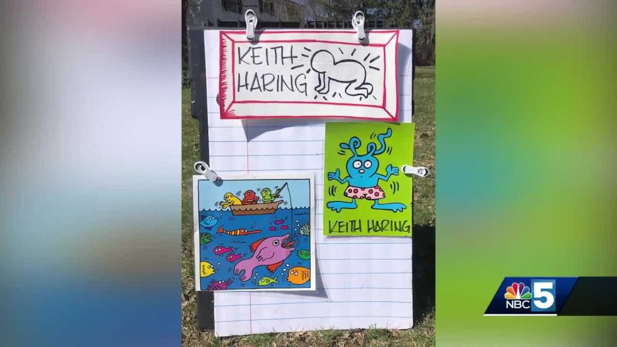 Teacher's lawn art gallery keeps students engaged during pandemic